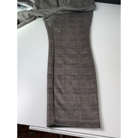 TTAHARI Plaid Elastic Waist Pull On Pants‎ Women's XL Gray Brown Checkered - Picture 9 of 12